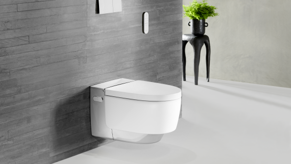 Geberit AquaClean Mera Comfort із хромованим покриттям із пультом дистанційного керування Sigma70