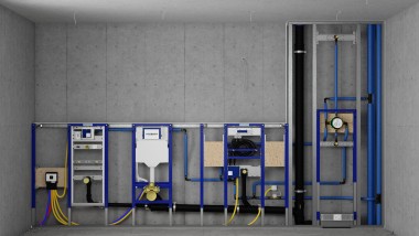 Пристінна інсталяція та змивні бачки Geberit Duofix у стіні системи